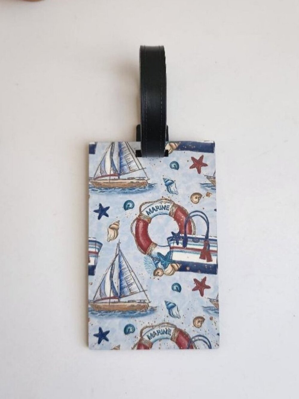 Nautical Luggage Tag, Bag Label, Travel Identifier, Suitcase Tag
